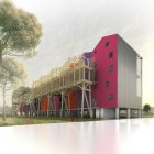 A Nantes, les maisonnées de l'agence Tetrarc sont équipées des passerelles en bois destinées à desservir les appartements par l'extérieur. A Nantes, les maisonnées de l'agence Tetrarc sont équipées des passerelles en bois destinées à desservir les appartements par l'extérieur.