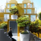 Les terrasses en ville de Stéphane Maupin, rue Rebière, Paris XVIIe. Les terrasses en ville de Stéphane Maupin, rue Rebière, Paris XVIIe.