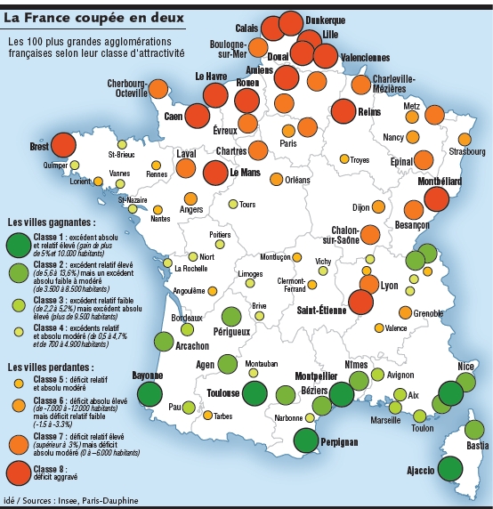 carte des villes du sud