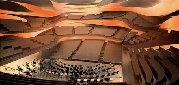 La salle principale dessinée par l'architecte Jean Nouvel accueillera 2 400 amateurs ou fins connaisseurs de la musique symphonique.