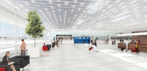 Vue intérieure du nouveau bâtiment de liaison.