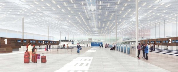 Vue intérieure du nouveau bâtiment de liaison.