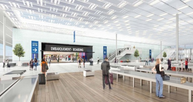 Vue intérieure du nouveau bâtiment de liaison.