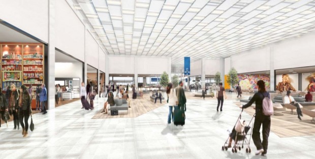 Vue intérieure du nouveau bâtiment de liaison.