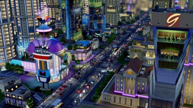 SimCity 2013 : capture d'écran d'une ville spécialisée dans les jeux d'argent.