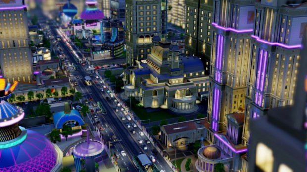SimCity 2013 : capture d'écran d'une ville spécialisée dans les jeux d'argent.