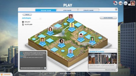 Vue du mode "Région" de SimCity : jusqu'à 16 villes peuvent être créer. Crédits photo : EA / Maxis