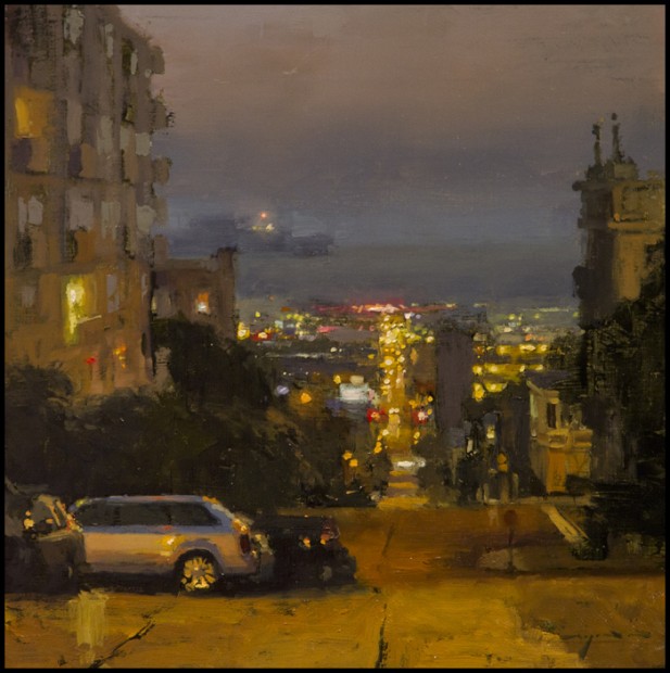 "Nocturne #4" - Oil on Panel - 12 x 12 inches - The John Pence Gallery