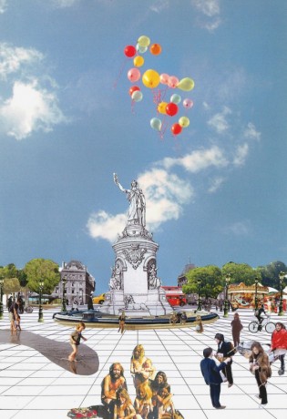 Collage du projet pour la place de la République