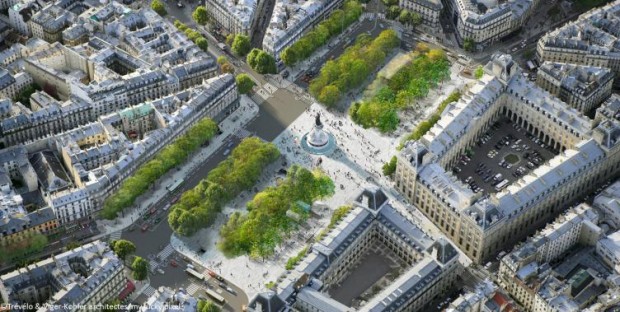 Vue aérienne de la future place