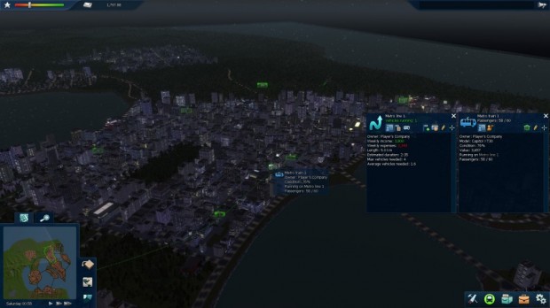 Vue générale de nuit dans Cities in Motion 2