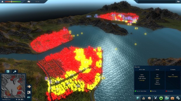 Vue générale d'une carte de ville dans Cities in Motion 2