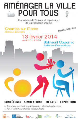 Affiche officielle de la journée de réfléxion "Aménager la ville pour tous". Crédit photo : ALVPT