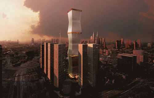A Kuala Lumpur, une Tour voilée de 400 mètres - © REX