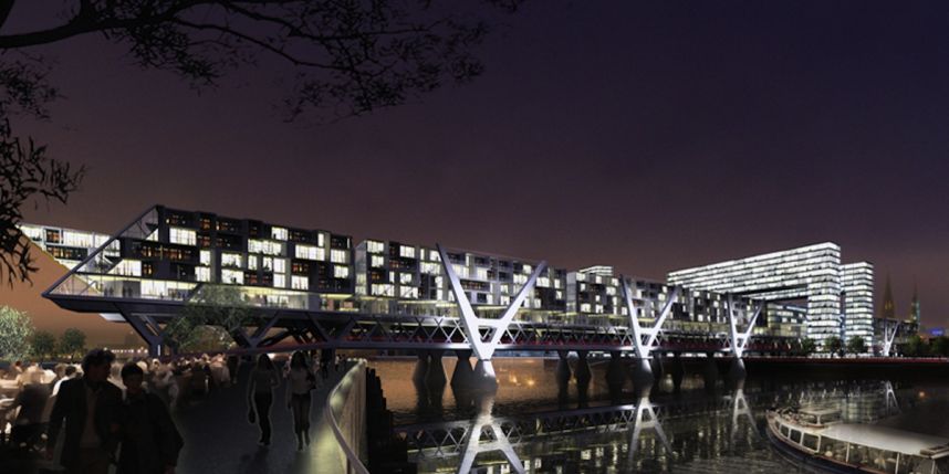 Pont Habité à Hambourg - BRT Architekten - Source : Metro France