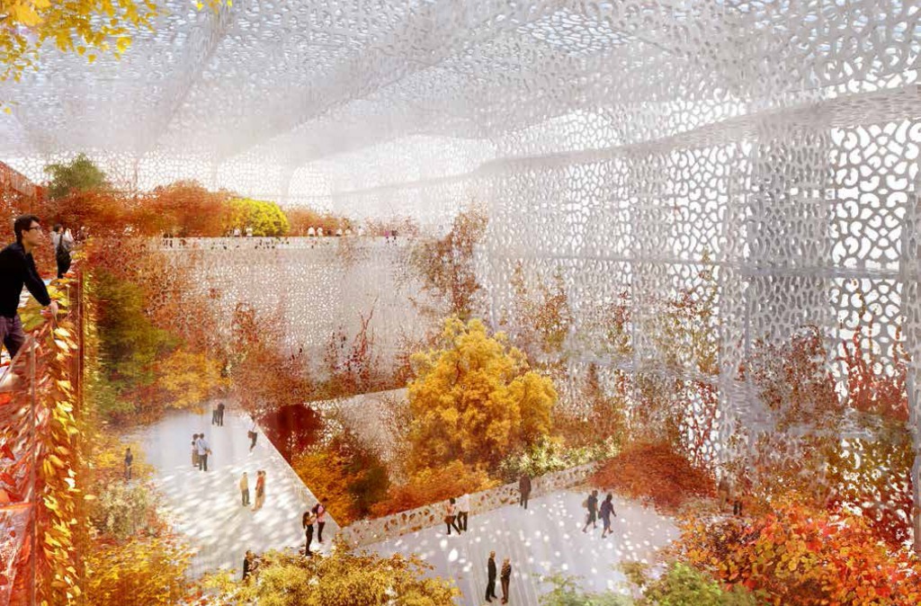 Le jardin intérieur, automne - Atelier Jean Nouvel - Musée des arts de la Chine