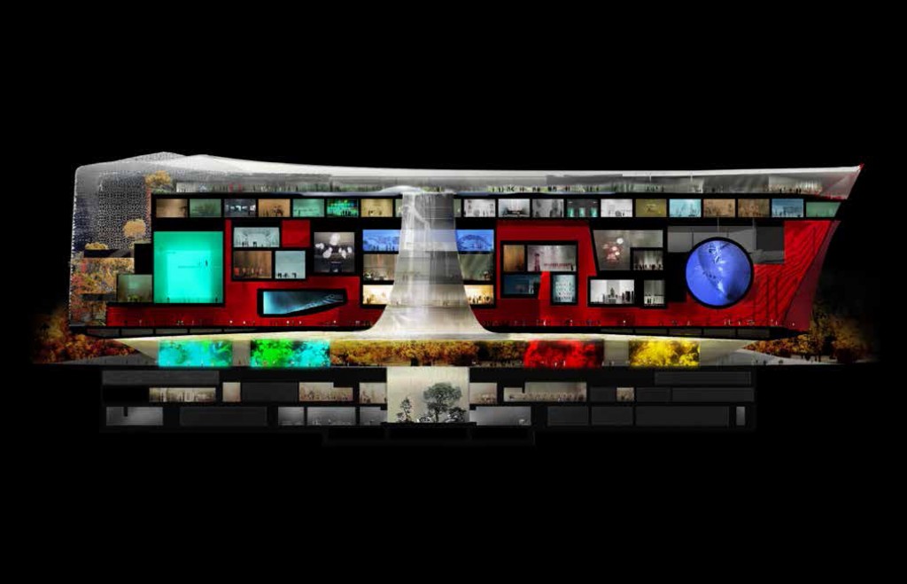 Coupe longitudinale - Atelier Jean Nouvel - Musée des arts de la Chine