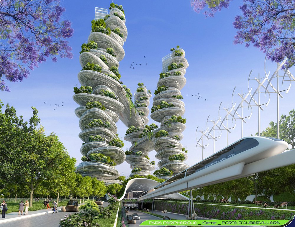 Farmscapers Towers - Porte d'Aubervilliers - Paris Smart City 2050 - © Vincent Callebaut