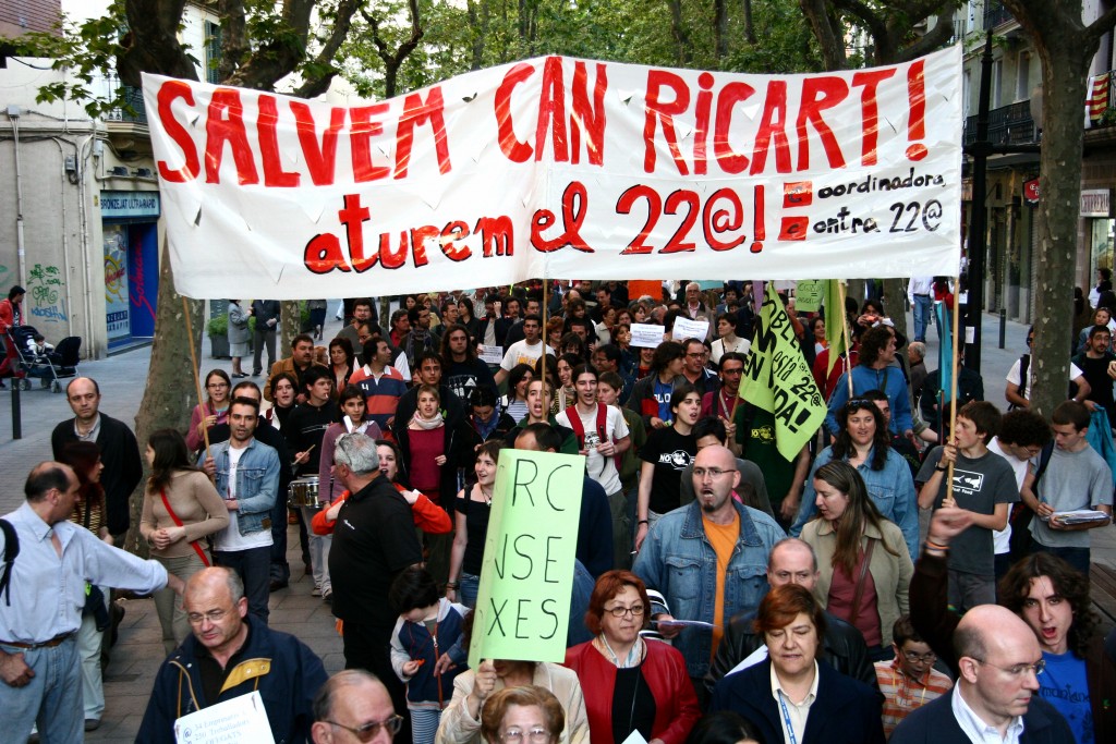 Manifestation du collectif « Salvem Can Ricart » contre le projet 22@ (source : lallacuna.org)