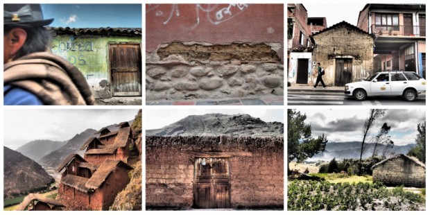 Habitat traditionnel andin en terre crue; Bolivie, Pérou, Equateur.
