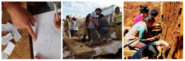 Atelier d'autoconstruction écologique dans les hauteurs de Valparaiso, Chili