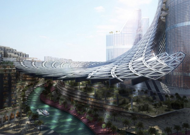 Esquisse du projet - la canopée géante de 670 000m² / © ABMS Architectes