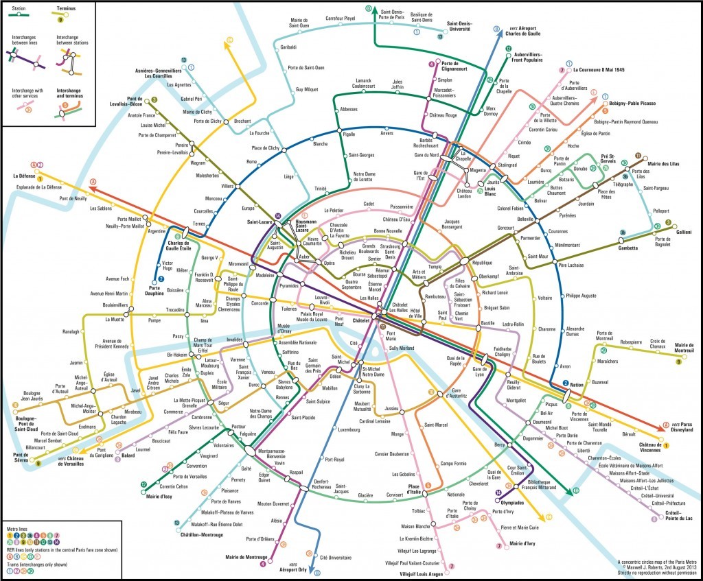 Une nouvelle carte du métro parisien par Max Roberts