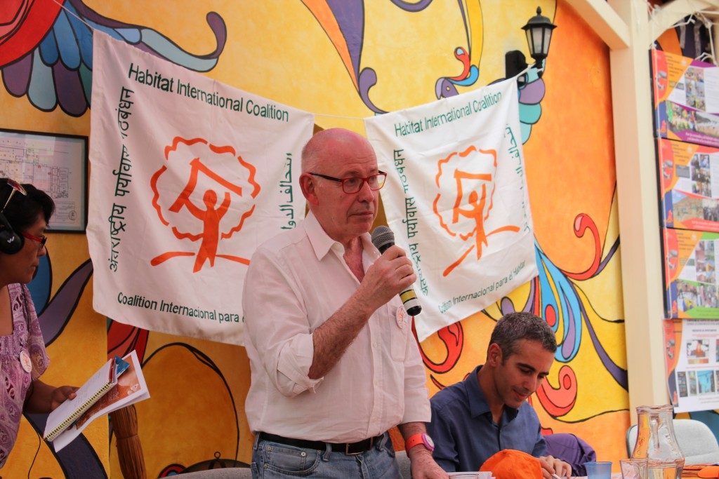 Jordi Borja à l’AG de HIC, Hotel Solera, Quito, 16.10.2016